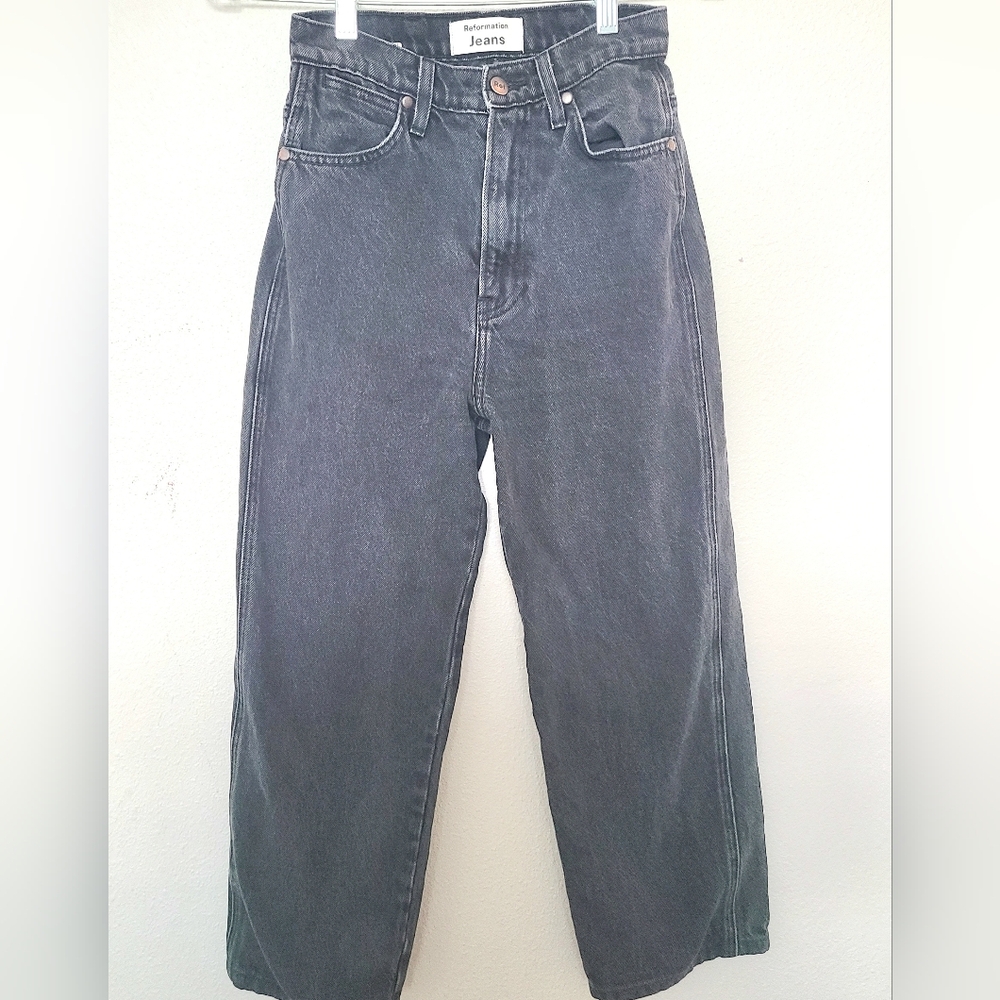 Reformation Dark Gray Straight Leg Jeans